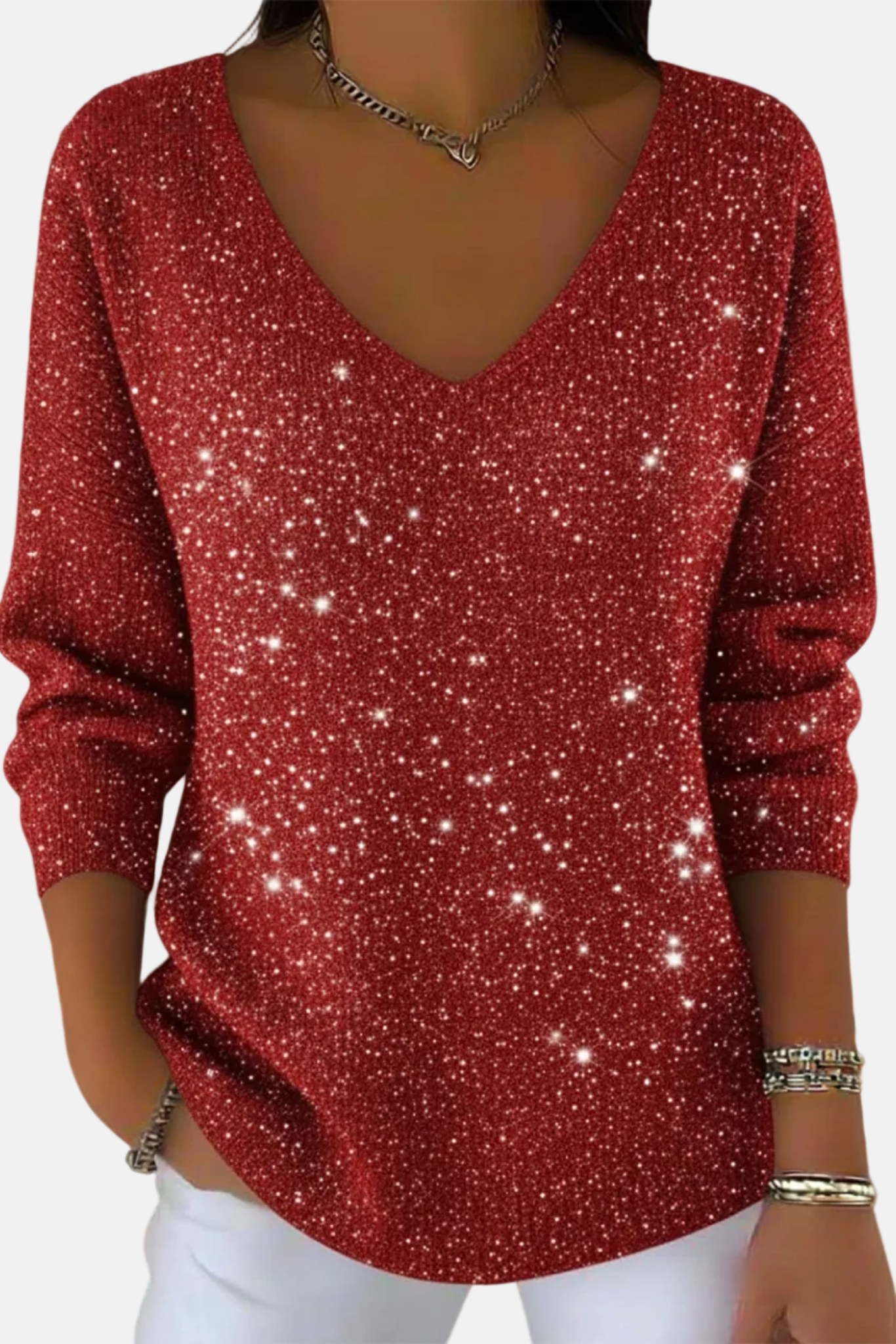 Alessia | Pull festif à encolure en V