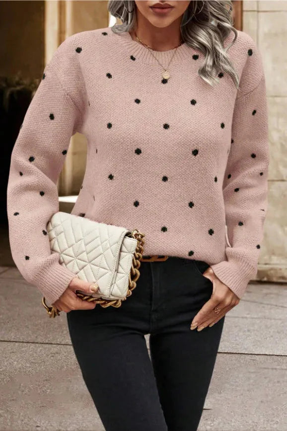 Magali | Pull doux à pois brodés