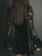 Lunori | Mini-robe en velours et dentelle