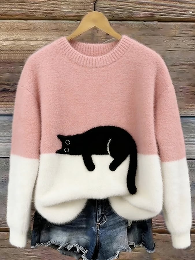 Luna | Sweat Femme avec Motif de Chat
