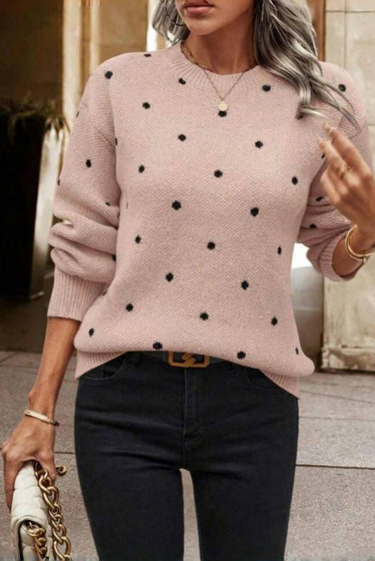 Magali | Pull doux à pois brodés