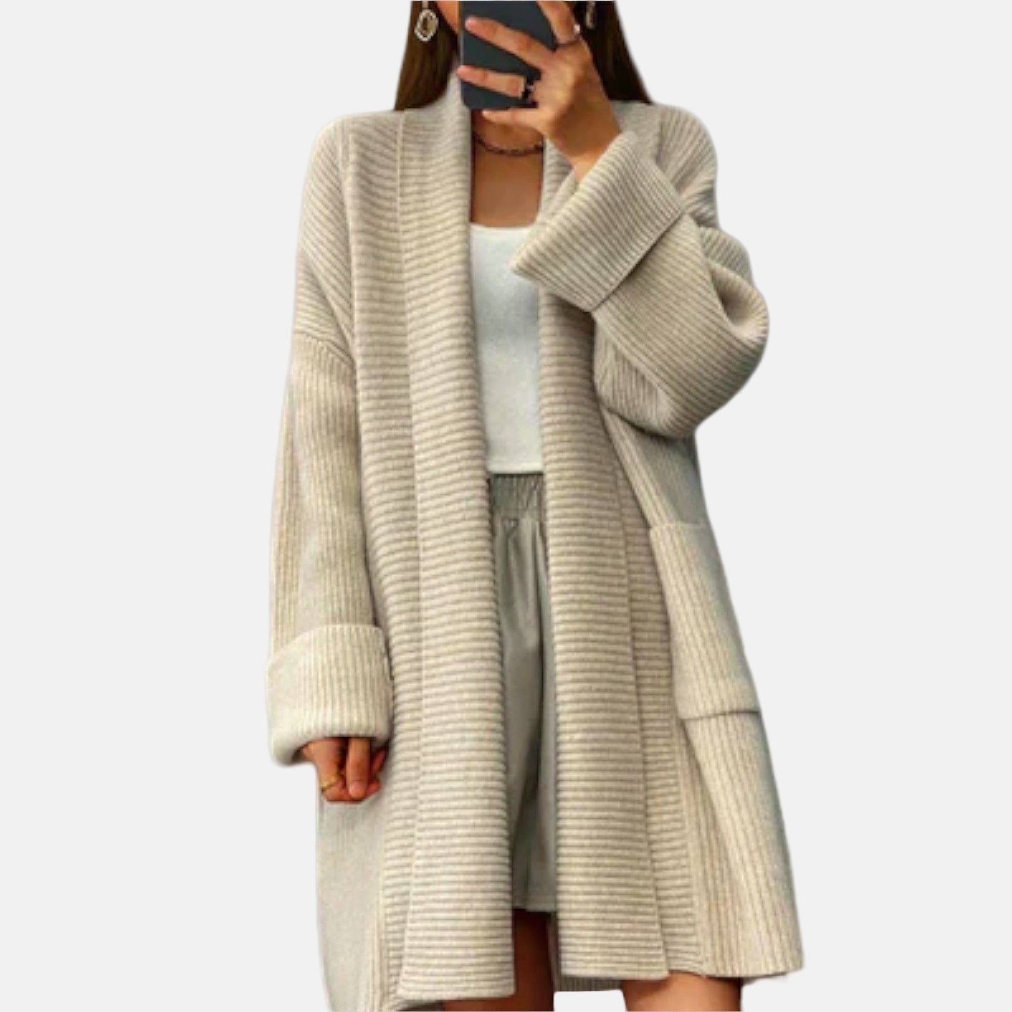 Euphemia - Long Cardigan en Tricot