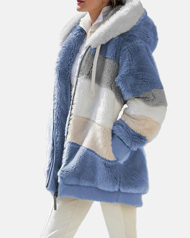 Amber - manteau rayé pour femme pour l'hiver